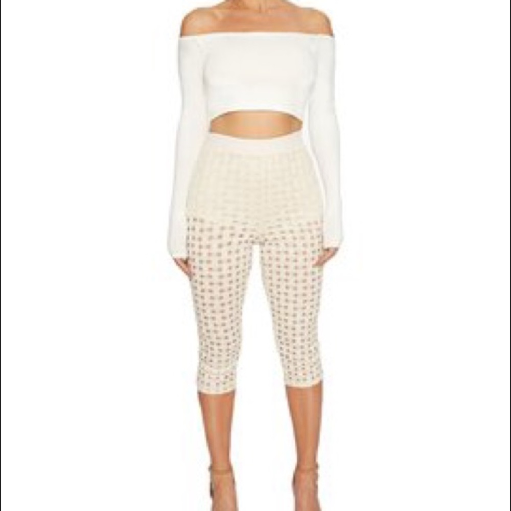 Naked wardrobe cream cropped pant
